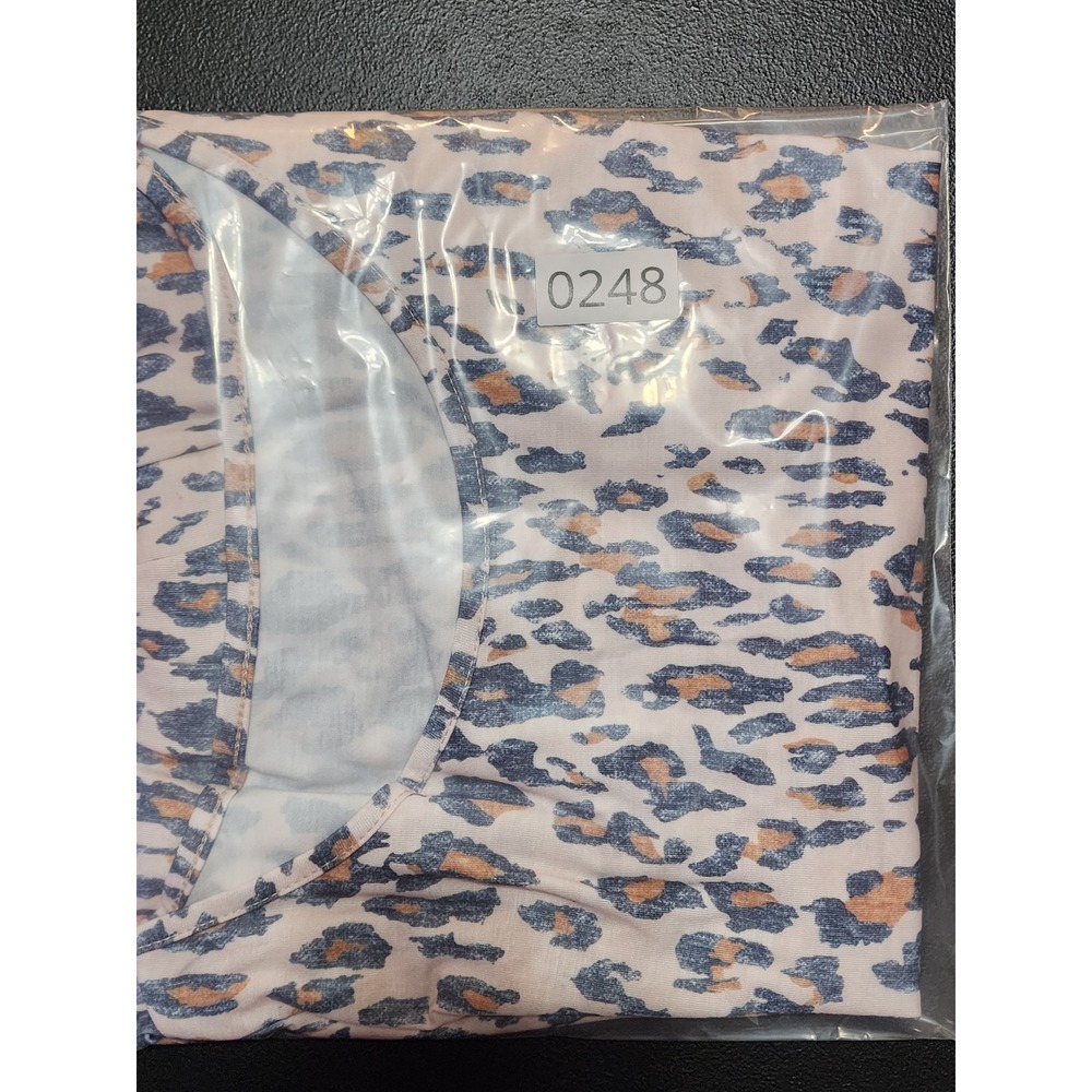 Hibluco Leopard Print Peplum Top Medium Tan Black - Picture 10 of 10